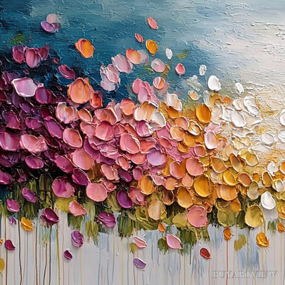 BUYARTVIEW Floral Confetti – Vibrant Textured Palette Knife Floral Landscape Painting - image 3