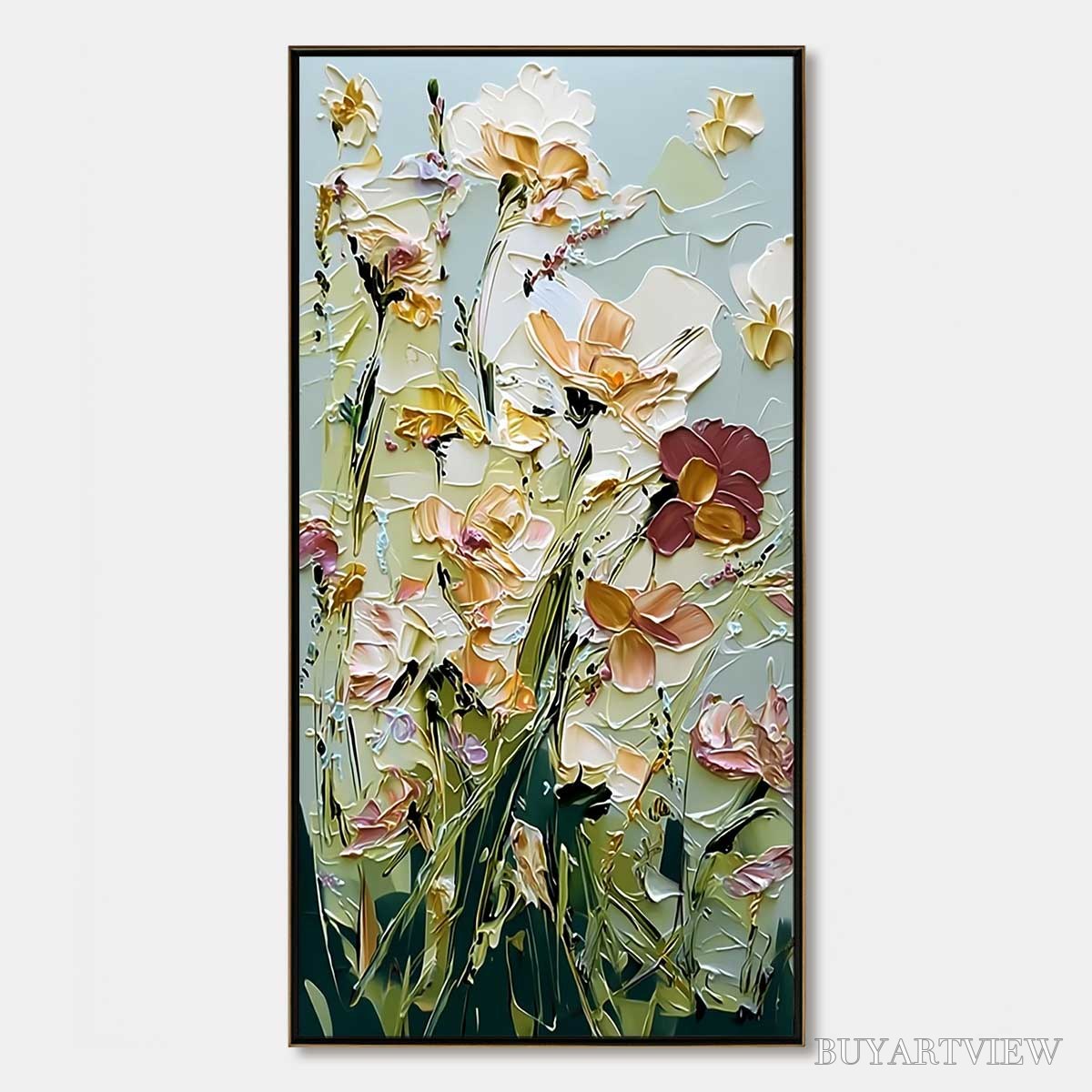 BUYARTVIEW Garden Serenade Impasto Floral Painting | Textured Oil - image 1