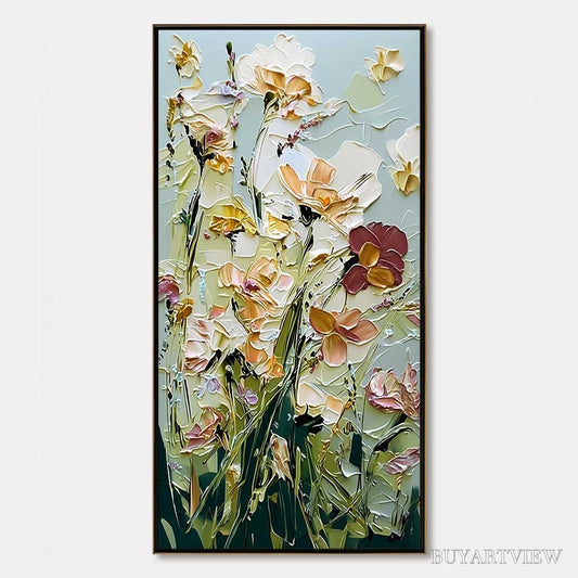 BUYARTVIEW Garden Serenade Impasto Floral Painting | Textured Oil - image 1