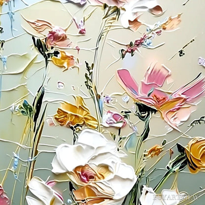BUYARTVIEW Garden Whispers – Vertical Palette Knife Floral Impasto - image 3