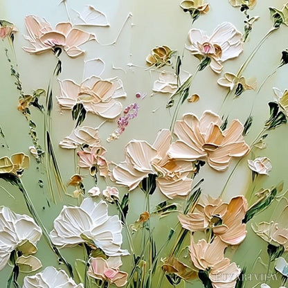 BUYARTVIEW Spring'S Embrace – Vertical Impasto Wildflower Meadow Painting - image 3