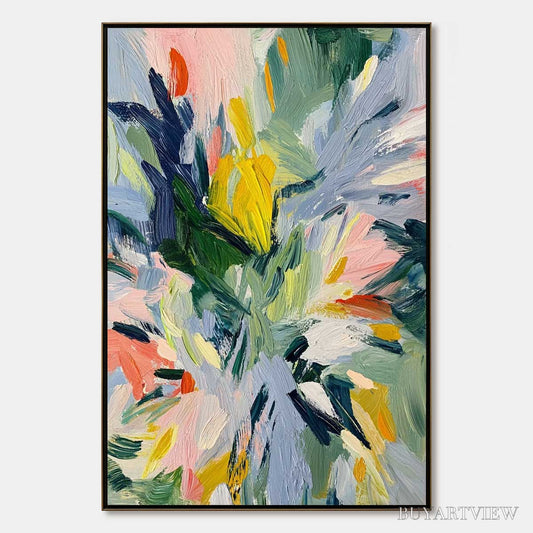 BUYARTVIEW Wildflower Symphony – Colorful Textured Abstract Floral Oil Painting - image 1