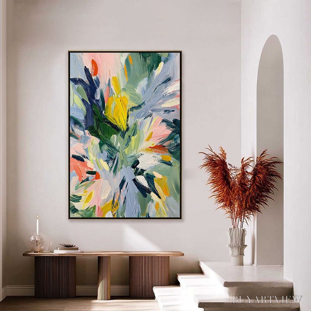 BUYARTVIEW Wildflower Symphony – Colorful Textured Abstract Floral Oil Painting - image 4