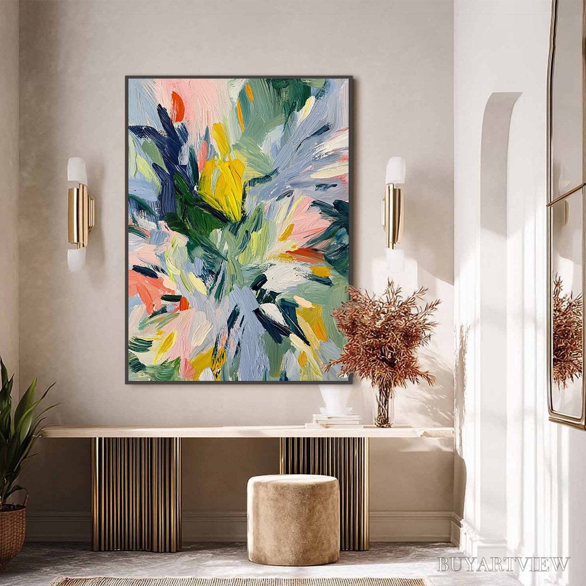 BUYARTVIEW Wildflower Symphony – Colorful Textured Abstract Floral Oil Painting - image 6