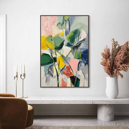 BUYARTVIEW Botanical Burst – Colorful Abstract Botanical Textured Oil Painting - image 2