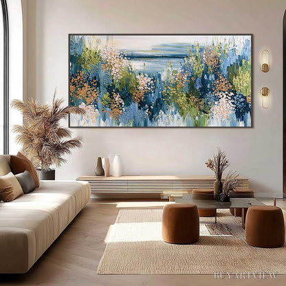 BUYARTVIEW Coastal Bloom – Textured Impasto Painting Floral Coastline - image 6