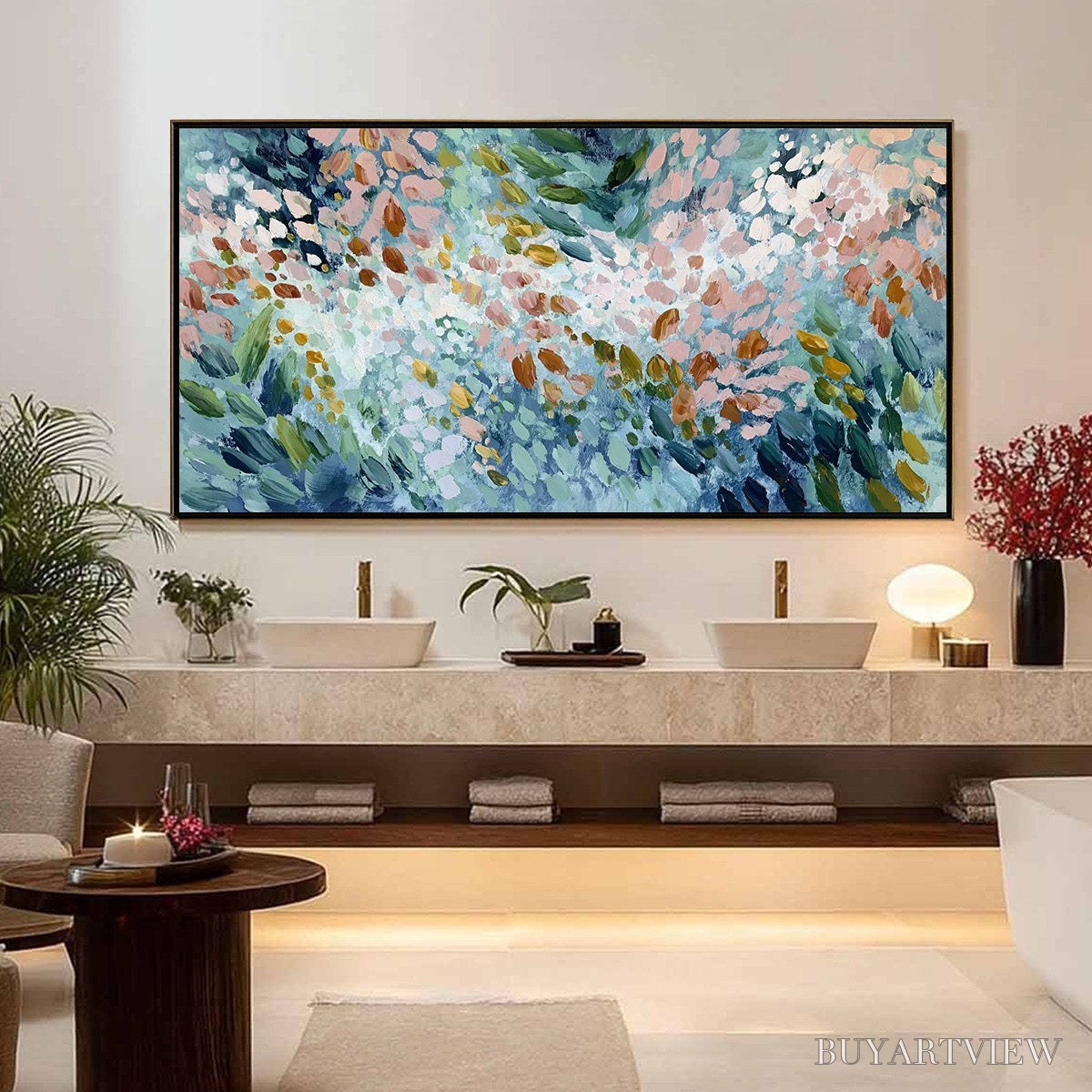BUYARTVIEW Petal Cascade – Colorful Abstract Floral Impasto - image 4