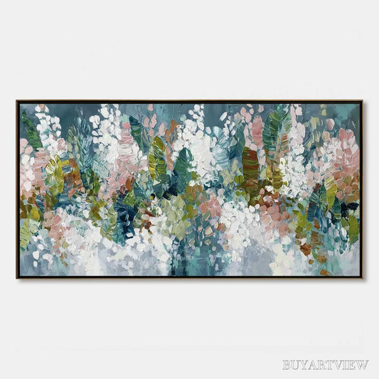 BUYARTVIEW Blossom Reverie – Textured Abstract Floral Impasto Oil Painting - image 1
