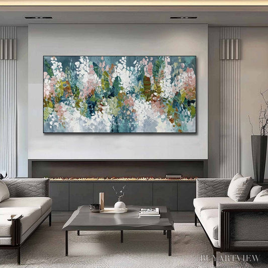 BUYARTVIEW Blossom Reverie – Textured Abstract Floral Impasto Oil Painting - image 2