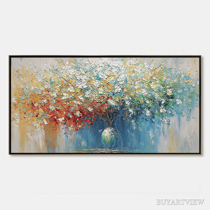 BUYARTVIEW Symphony in Bloom – Vibrant Textured Palette Knife Floral Painting - image 1