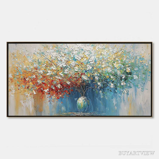 BUYARTVIEW Symphony in Bloom – Vibrant Textured Palette Knife Floral Painting - image 1
