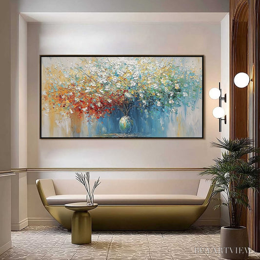 BUYARTVIEW Symphony in Bloom – Vibrant Textured Palette Knife Floral Painting - image 2