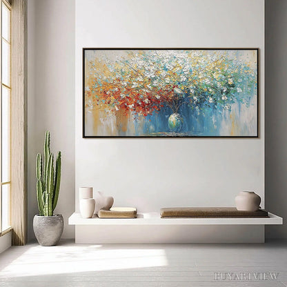 BUYARTVIEW Symphony in Bloom – Vibrant Textured Palette Knife Floral Painting - image 4