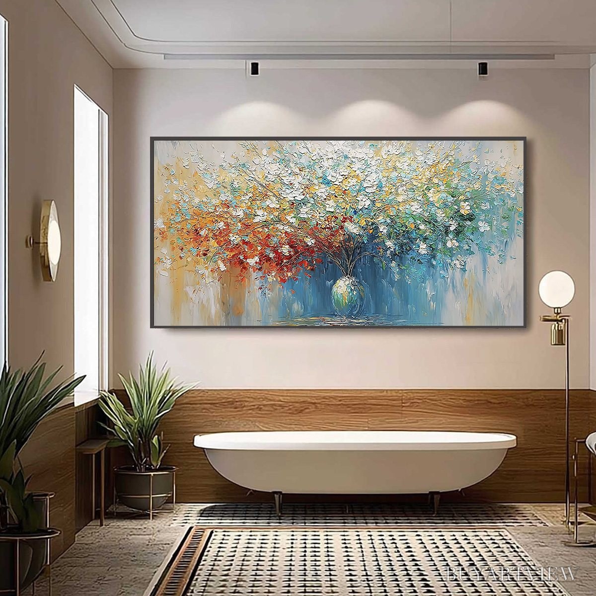 BUYARTVIEW Symphony in Bloom – Vibrant Textured Palette Knife Floral Painting - image 6