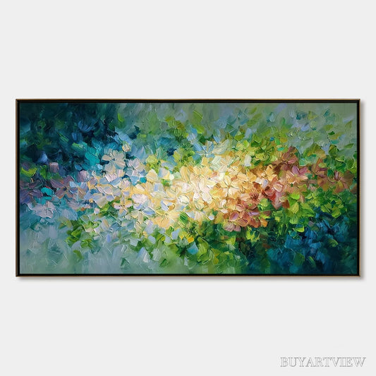 BUYARTVIEW Garden of Light – Textured Abstract Floral Impasto Oil Painting - image 1