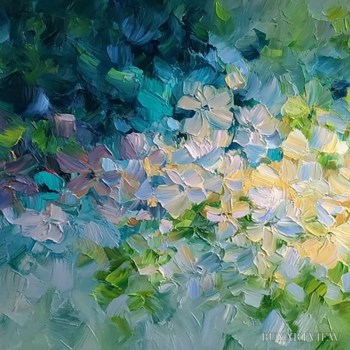 BUYARTVIEW Garden of Light – Textured Abstract Floral Impasto Oil Painting - image 3