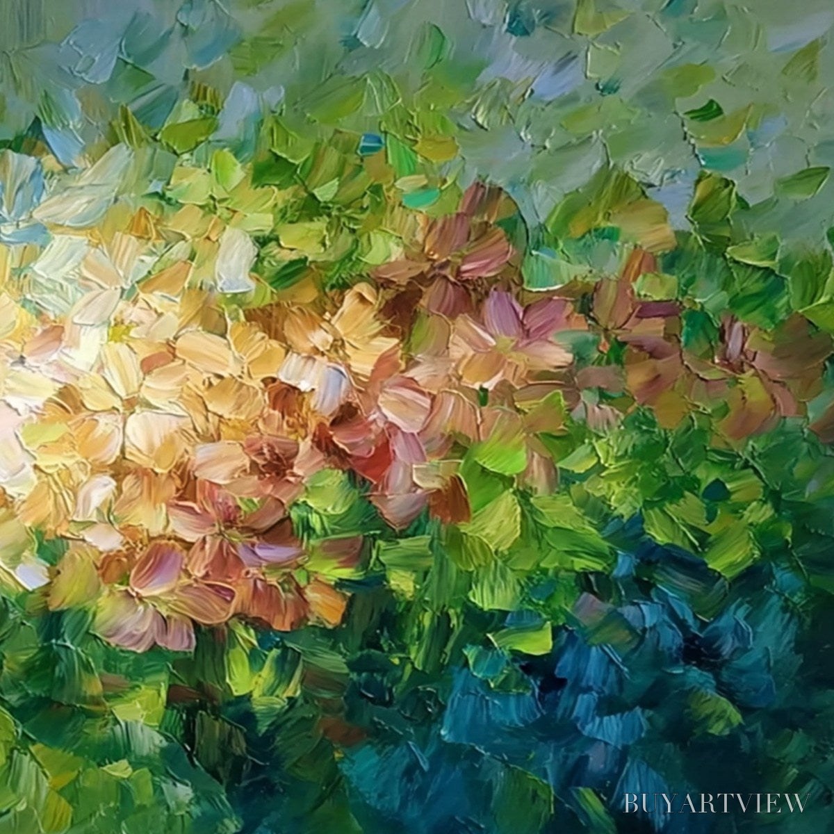 BUYARTVIEW Garden of Light – Textured Abstract Floral Impasto Oil Painting - image 5