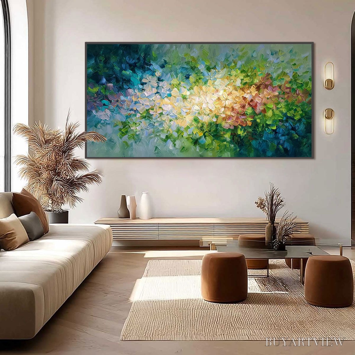 BUYARTVIEW Garden of Light – Textured Abstract Floral Impasto Oil Painting - image 6