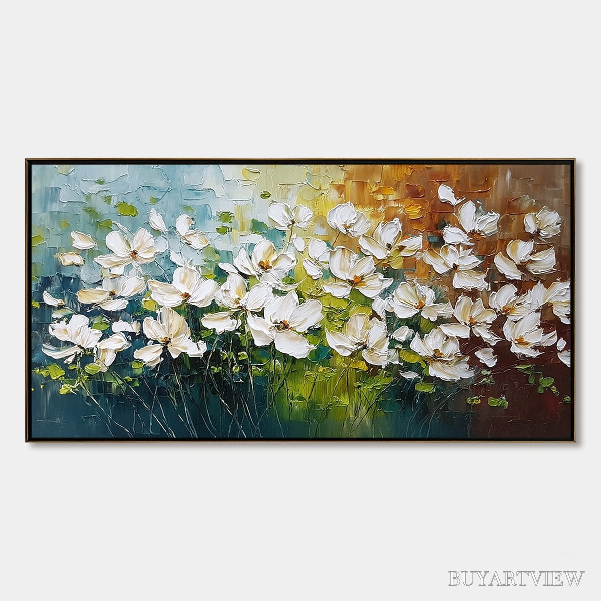 BUYARTVIEW Tuscan Bloom – Textured Palette Knife Floral Oil Painting - image 1