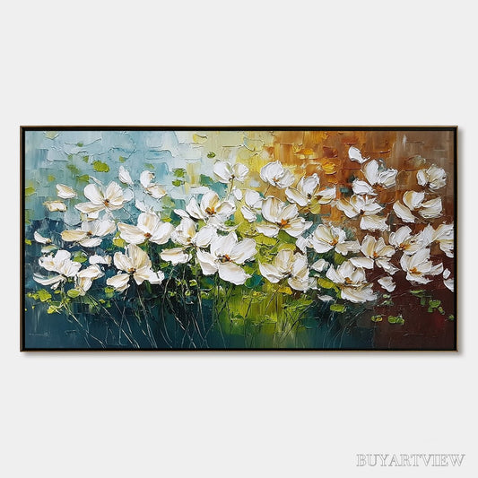 BUYARTVIEW Tuscan Bloom – Textured Palette Knife Floral Oil Painting - image 1