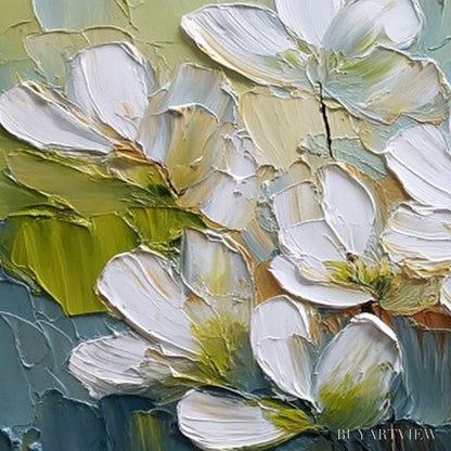 BUYARTVIEW Terra Flora – Textured Palette Knife Floral Impasto Oil Painting - image 3