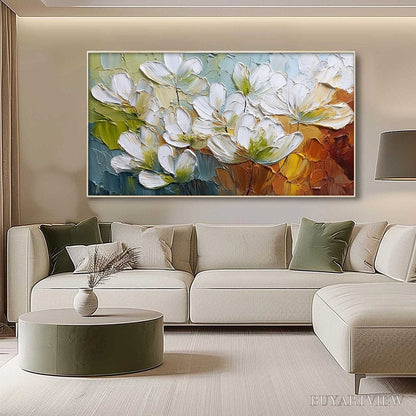BUYARTVIEW Terra Flora – Textured Palette Knife Floral Impasto Oil Painting - image 4
