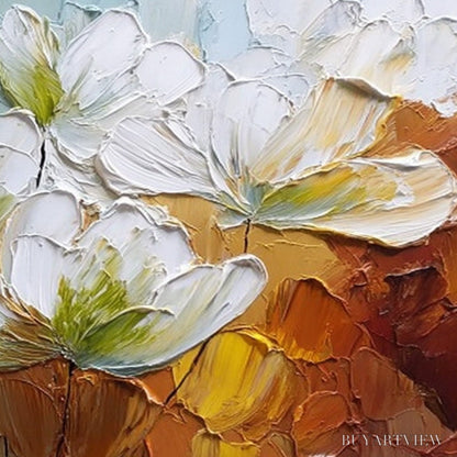 BUYARTVIEW Terra Flora – Textured Palette Knife Floral Impasto Oil Painting - image 5