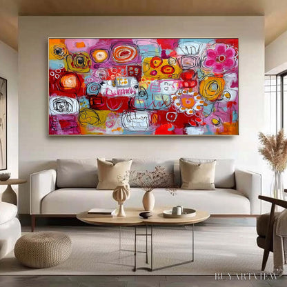 BUYARTVIEW Carnival of Colors – Large Colorful Abstract Painting for Modern Wall Decor - image 2
