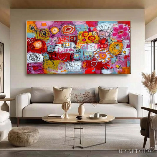 BUYARTVIEW Carnival of Colors – Large Colorful Abstract Painting for Modern Wall Decor - image 2