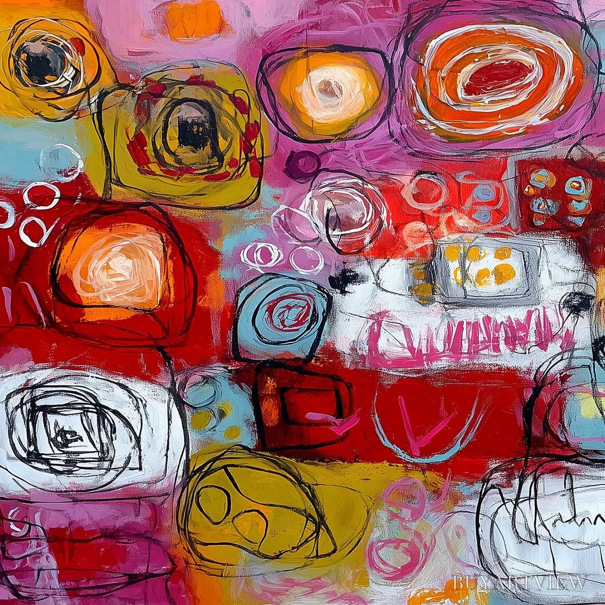BUYARTVIEW Carnival of Colors – Large Colorful Abstract Painting for Modern Wall Decor - image 3
