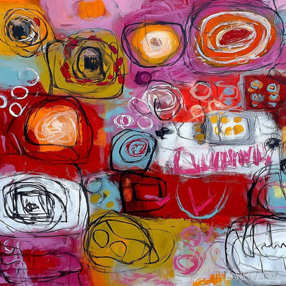 BUYARTVIEW Carnival of Colors – Large Colorful Abstract Painting for Modern Wall Decor - image 3
