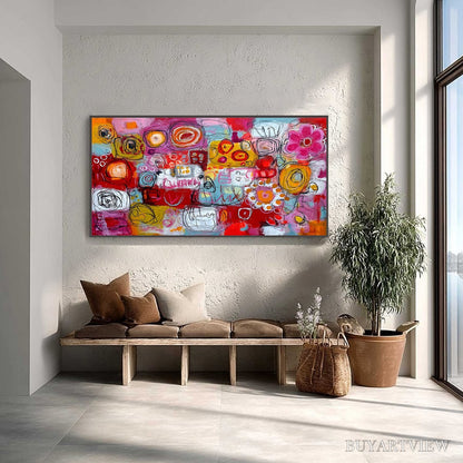 BUYARTVIEW Carnival of Colors – Large Colorful Abstract Painting for Modern Wall Decor - image 4