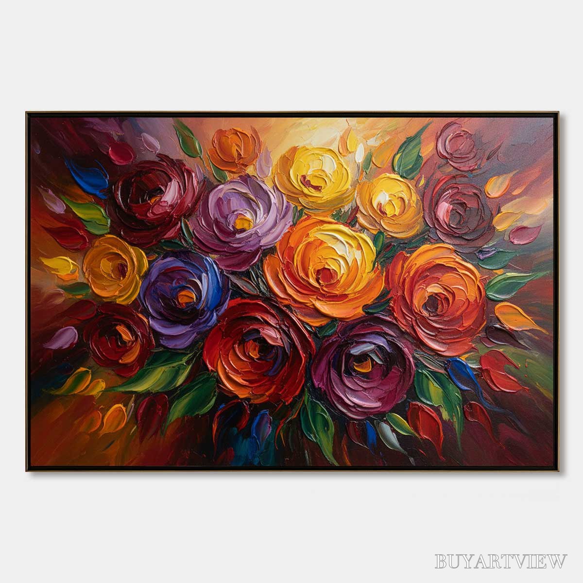 BUYARTVIEW Eternal Bloom – Colorful Textured Impasto Floral Oil Painting - image 1