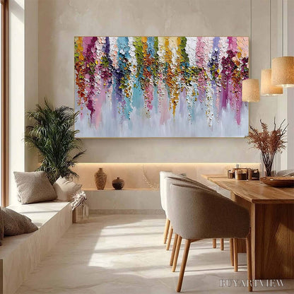 BUYARTVIEW Floral Cascade Heavy Texture Abstract Floral Oil Painting - image 4
