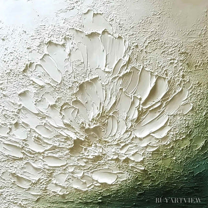 BUYARTVIEW Emerald Bloom – Textured Wabi Sabi Floral Abstract - image 3