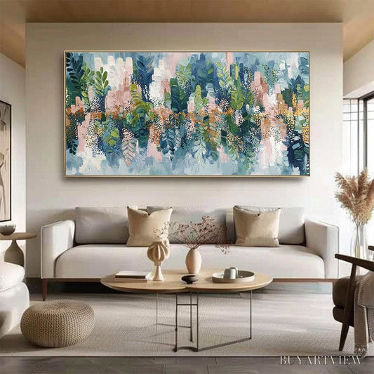 BUYARTVIEW Verdant Sanctuary – Colorful Abstract Botanical Textured Painting - image 2