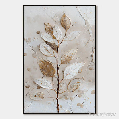 BUYARTVIEW Earthen Sprig – Textured Wabi Sabi Botanical - image 1