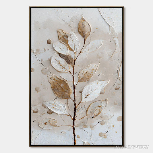 BUYARTVIEW Earthen Sprig – Textured Wabi Sabi Botanical - image 1