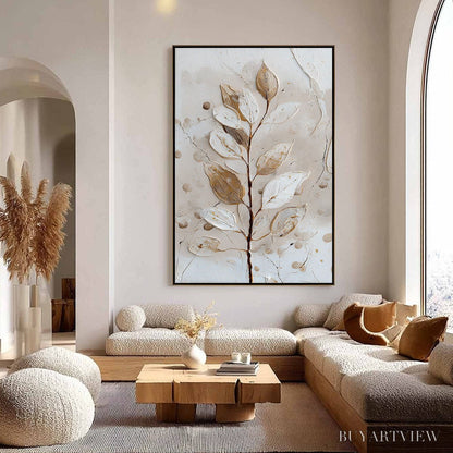 BUYARTVIEW Earthen Sprig – Textured Wabi Sabi Botanical - image 4