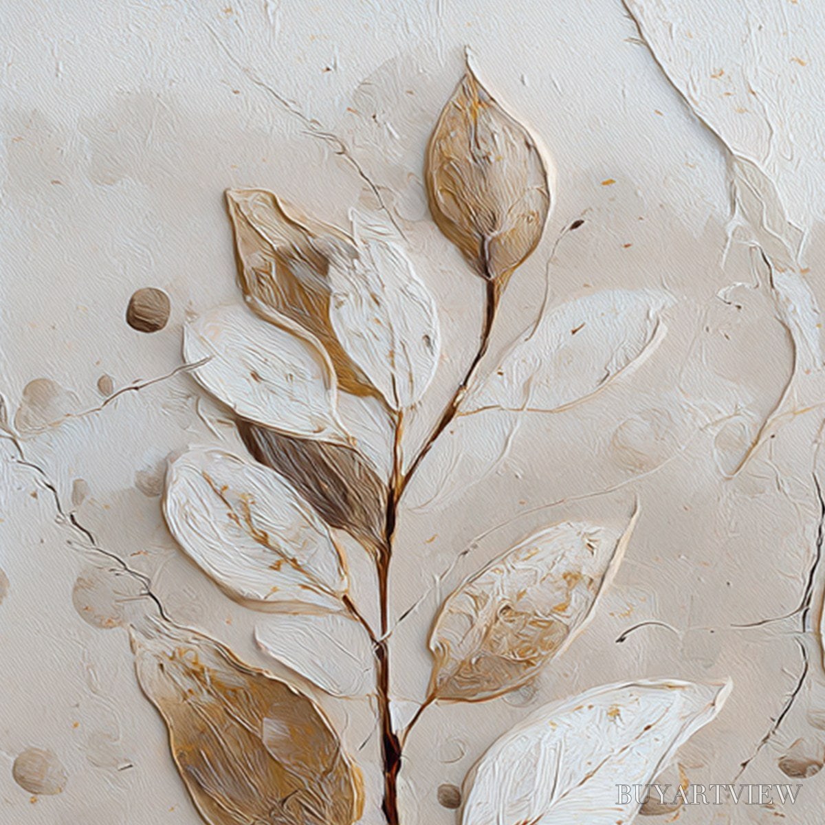 BUYARTVIEW Earthen Sprig – Textured Wabi Sabi Botanical - image 5