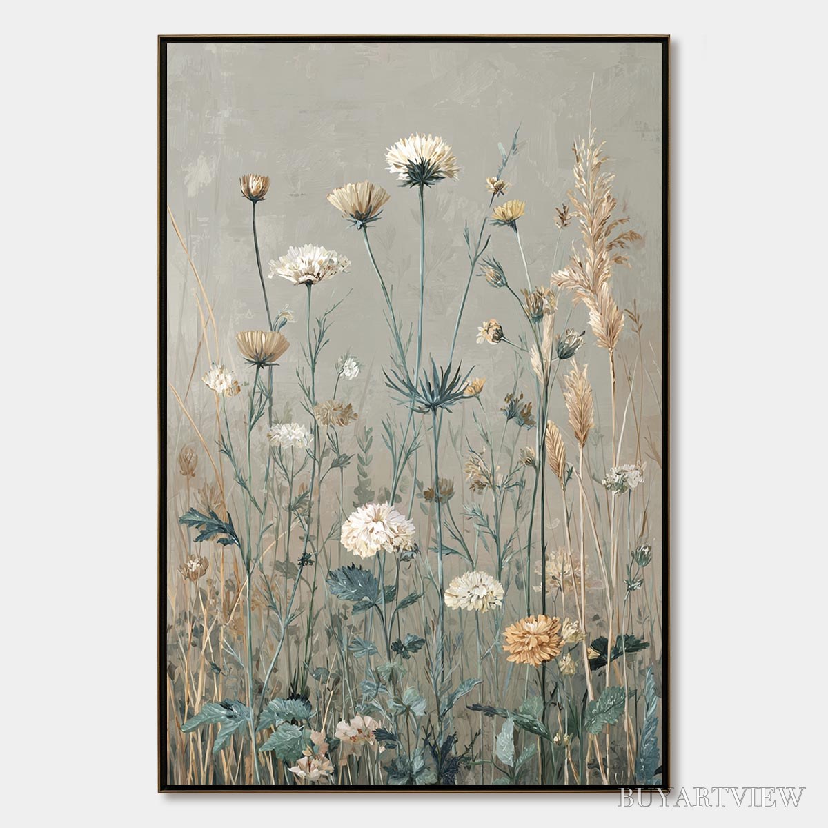 BUYARTVIEW Whispering Meadow – Vintage Botanical Wildflower Painting - image 1
