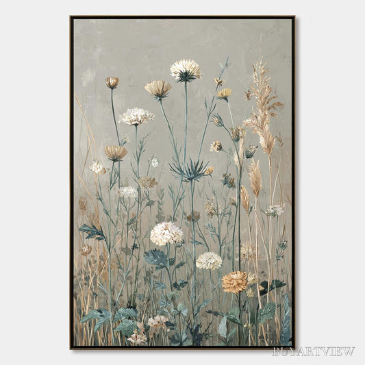 BUYARTVIEW Whispering Meadow – Vintage Botanical Wildflower Painting - image 1