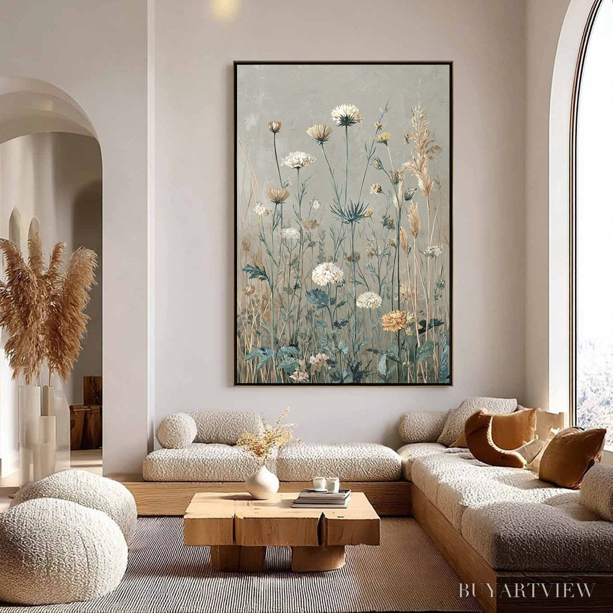 BUYARTVIEW Whispering Meadow – Vintage Botanical Wildflower Painting - image 2