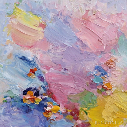 BUYARTVIEW Garden Reverie – Colorful Abstract Floral Impasto Painting Set of 2 - image 3