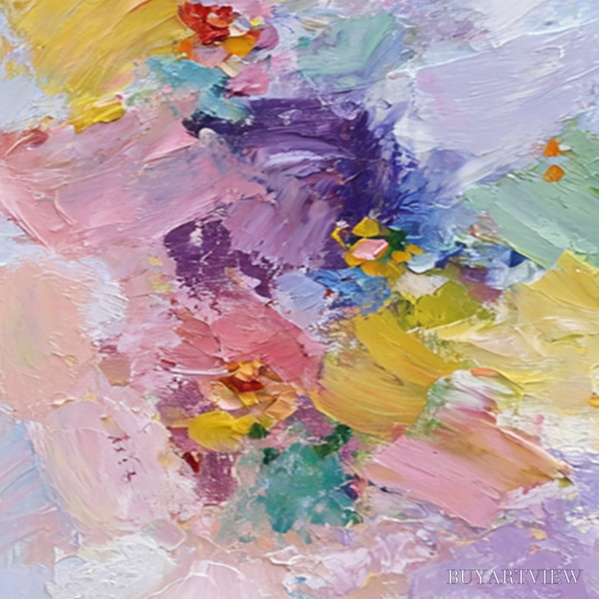 BUYARTVIEW Garden Reverie – Colorful Abstract Floral Impasto Painting Set of 2 - image 5