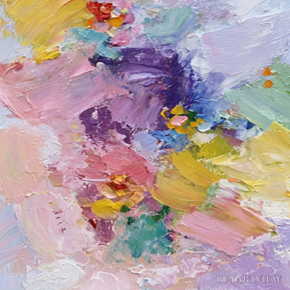 BUYARTVIEW Garden Reverie – Colorful Abstract Floral Impasto Painting Set of 2 - image 5