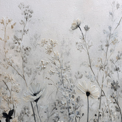 BUYARTVIEW Whispers in the Meadow – Textured Neutral Floral Meadow Painting - image 5