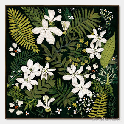 BUYARTVIEW Midnight Garden – Dark Botanical Floral Painting - image 1