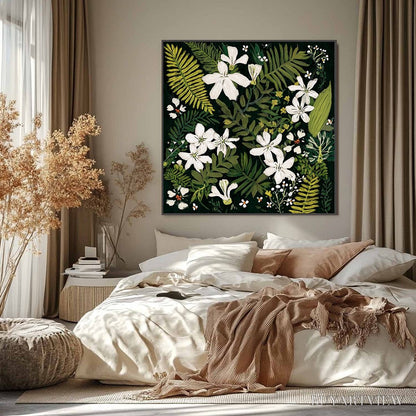 BUYARTVIEW Midnight Garden – Dark Botanical Floral Painting - image 2