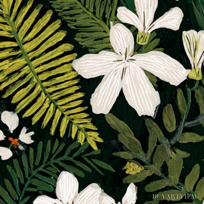 BUYARTVIEW Midnight Garden – Dark Botanical Floral Painting - image 5